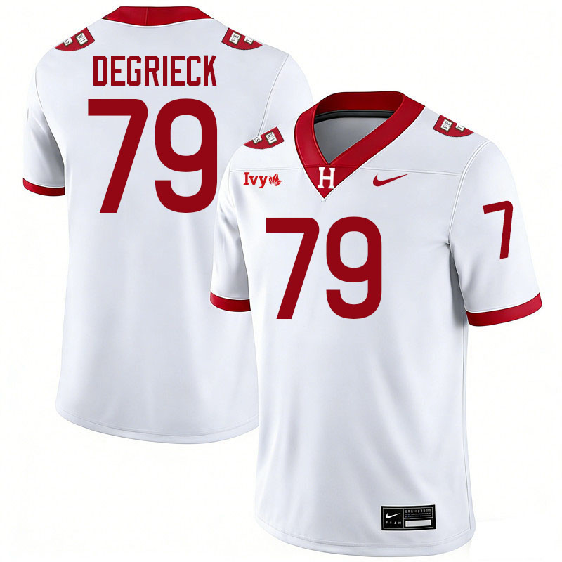 Harvard Crimson #79 Alex DeGrieck College Football Jerseys,Uniforms Stitched-White